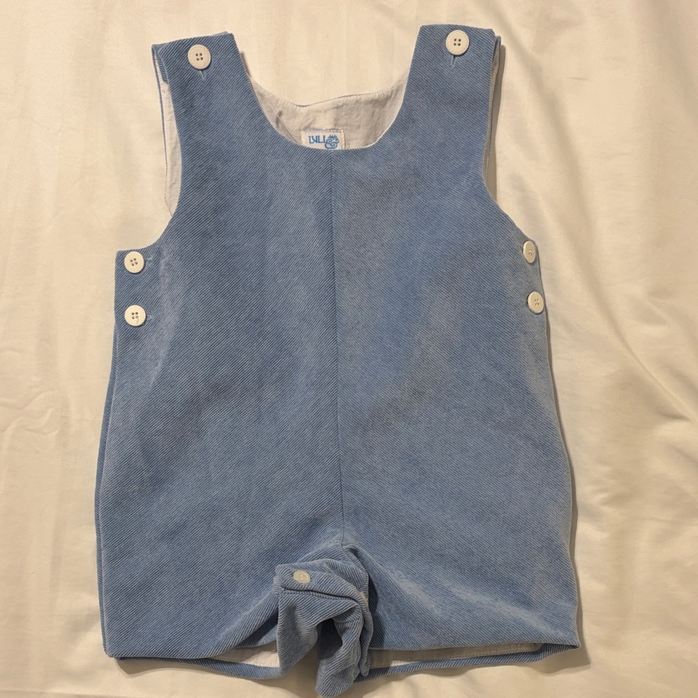 Luli & Me Blue Buttoned Kids One Piece